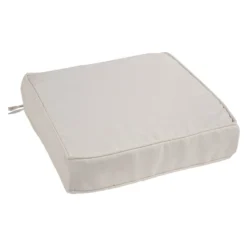 Tristin Heather White Premium Gusseted Outdoor Deep Seat Cushion