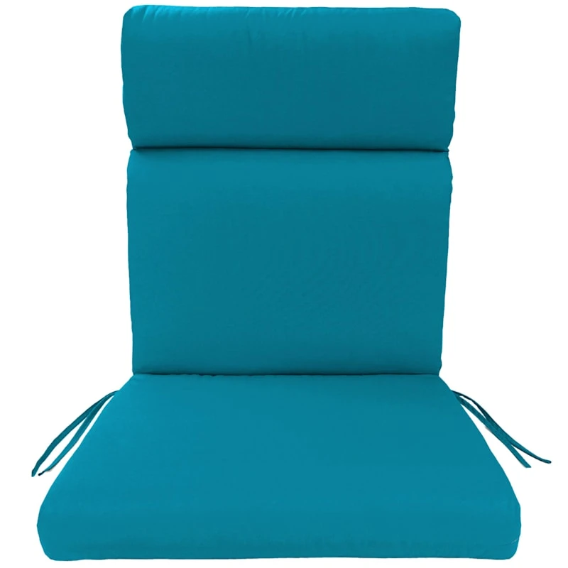 Turquoise Canvas Outdoor Hinged Chair Cushion 2 Turquoise Canvas Outdoor Hinged Chair Cushion - Image 2