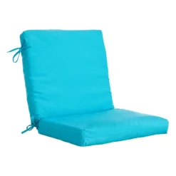 Turquoise Canvas Outdoor Hinged Seat Cushion