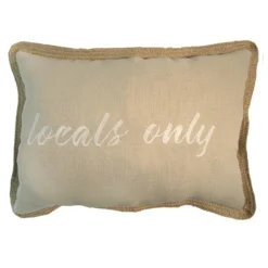 Ty Pennington Locals Only Embroidered Outdoor Throw Pillow With Jute Trim, 14x20