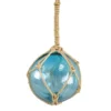 Ty Pennington Rope Hanging Outdoor Blue Glass Orb