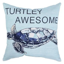 Ty Pennington Turtley Awesome Canal Blue Outdoor Throw Pillow, 16"