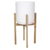 Ty Pennington White Metal & Wooden Plant Stand, Large