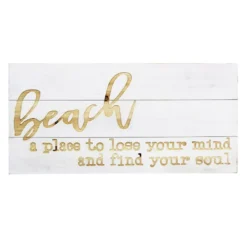 Ty Pennington Wooden Beach Outdoor Wall Sign, 12x24