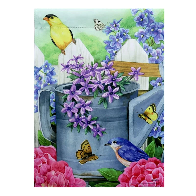 Welcome Birds & Butterflies Watering Can Garden Flag, 12.5x18 1 Welcome Birds & Butterflies Watering Can Garden Flag, 12.5x18