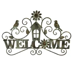 Welcome Birds Outdoor Wall Sign, 28"
