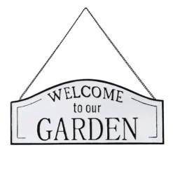 Welcome To Our Garden Metal Outdoor Wall Sign, 24"