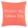 Where's My Cabana Boy Cayenne Pink Outdoor Throw Pillow, 18"