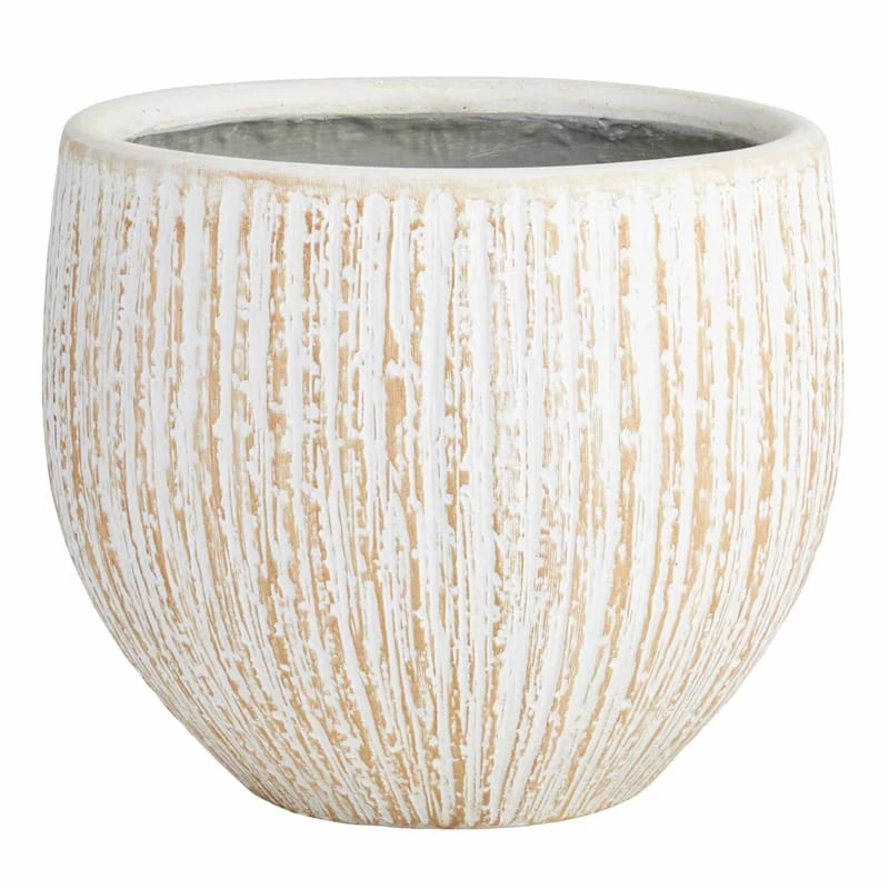 White Bark Concrete Planter, 15.5" 1 White Bark Concrete Planter, 15.5"