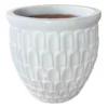White Crown Ceramic Planter, 19"