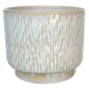 White Dimpled Ceramic Planter, 13.2"