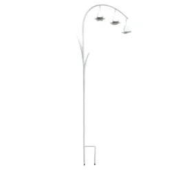 White Metal Garden Stake With Bells, 43"