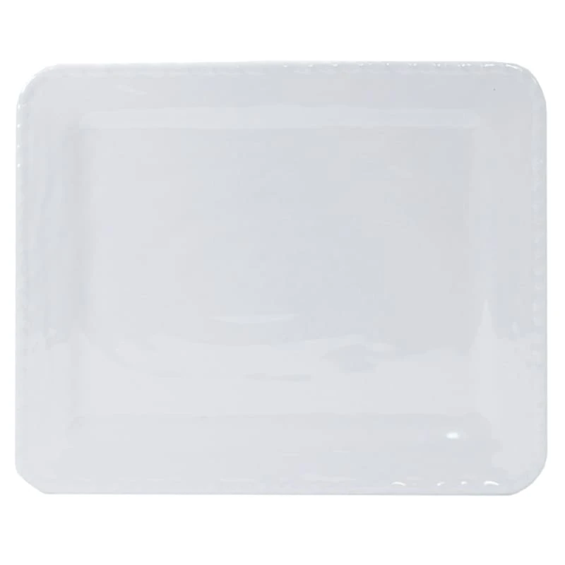 White Rope Melamine Serving Tray, 18" 1 White Rope Melamine Serving Tray, 18"