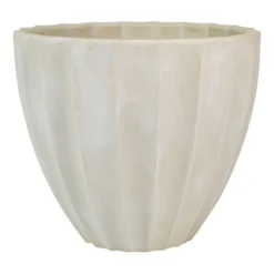 White Scalloped Antique Planter, 13"
