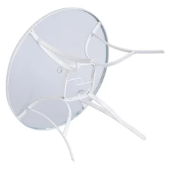 White Steel Round Table, 42" 12 White Steel Round Table, 42" -Outdoor Corner Shop white steel round table 42 4