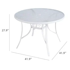 White Steel Round Table, 42" 14 White Steel Round Table, 42" -Outdoor Corner Shop white steel round table 42 6