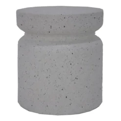 White Terrazzo-Look Plant Stand, 12"