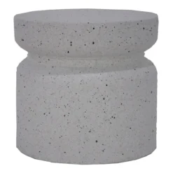 White Terrazzo-Look Plant Stand, 16x19