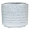 White Tribal Ceramic Pot, Small