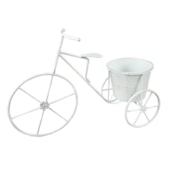White Tricycle Plant Stand, 22.8"