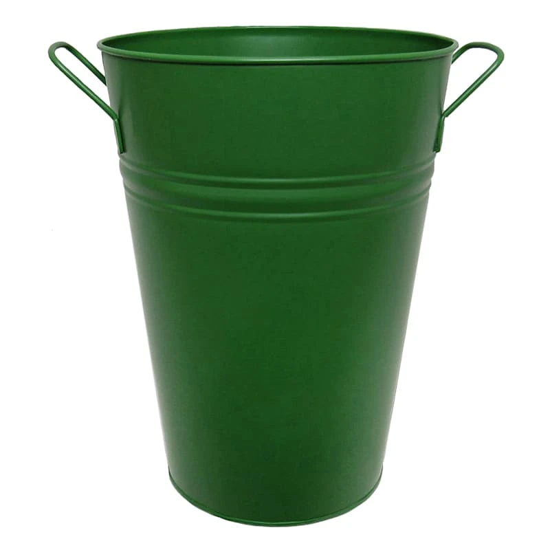 Willow Crossley Tall Green Metal Planter, 12" 1 Willow Crossley Tall Green Metal Planter, 12"