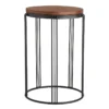 Wood-Top Black Metal Plant Stand, 12x18