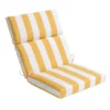 Yellow Awning Striped Outdoor Hinged Seat Cushion