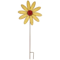 Yellow Flower Garden Stake, 36"