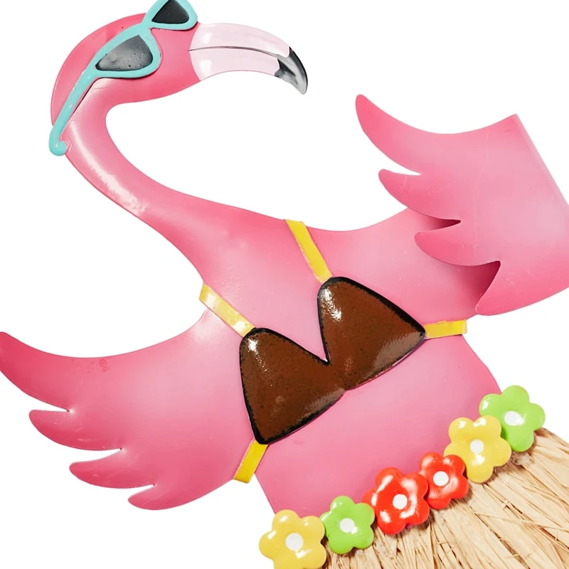 Yellow & Pink Hula Flamingo Garden Stake, 24" 3 Yellow & Pink Hula Flamingo Garden Stake, 24" - Image 3