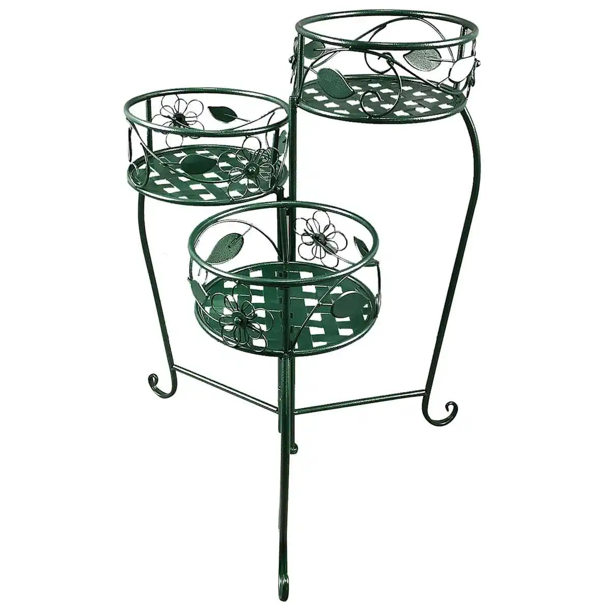 Outdoor Corner Shop -Outdoor Corner Shop 3 tier green metal planter stand 24x18 1